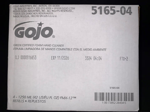 GOJO Hand Wash  1.25 Lt X 4 per case - 5165-04